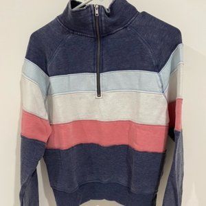 Cozy Fleece Half-Zipped Multi-Colored Sweater
